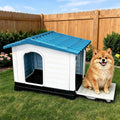 garvee 2-door small dog house with fold-out porch, main product view