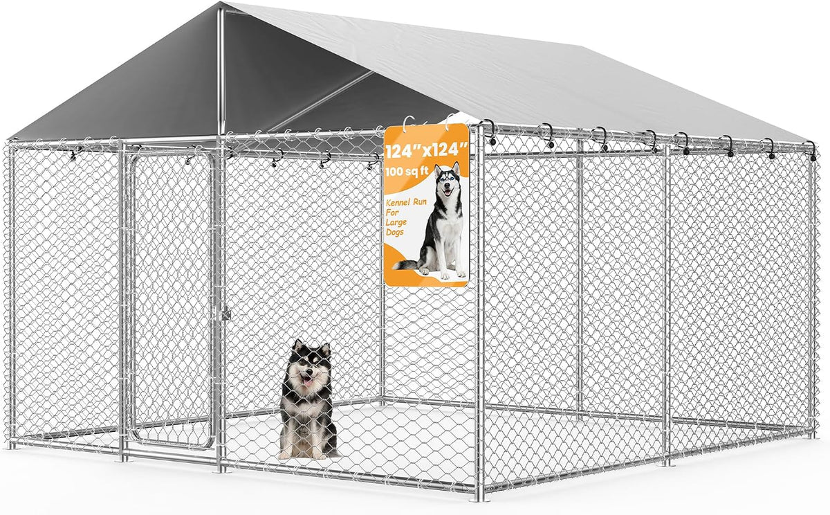 10x10 ft outdoor dog kennel, heavy duty dog, main product view