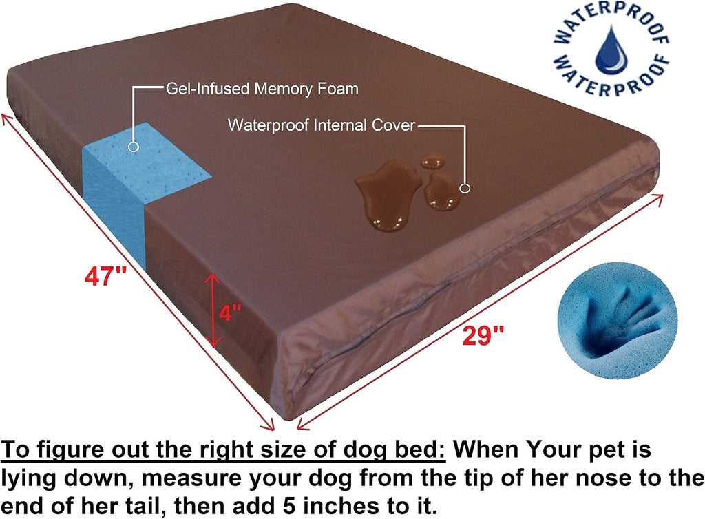 dogbed4less xl orthopedic memory foam dog bed with, close-up detail