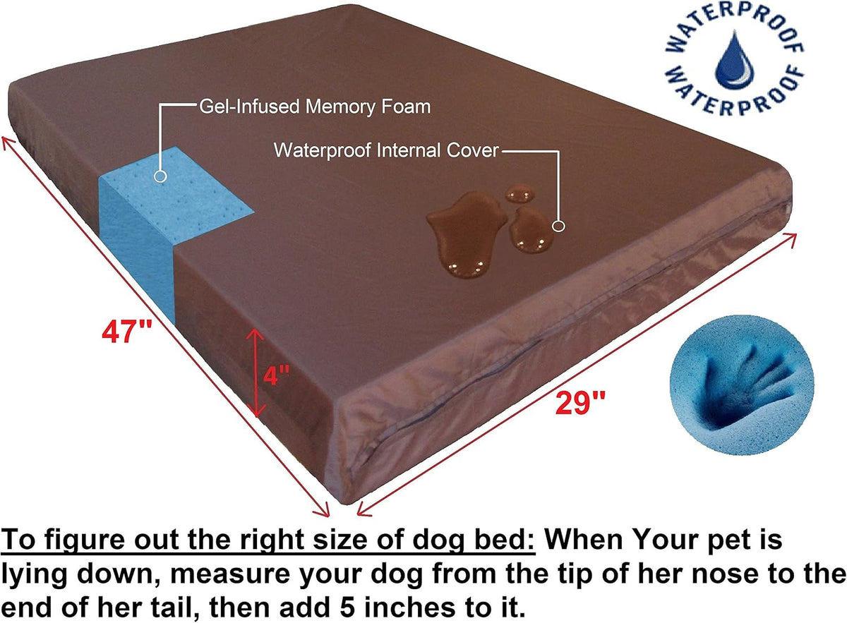 dogbed4less xl orthopedic memory foam dog bed with, close-up detail