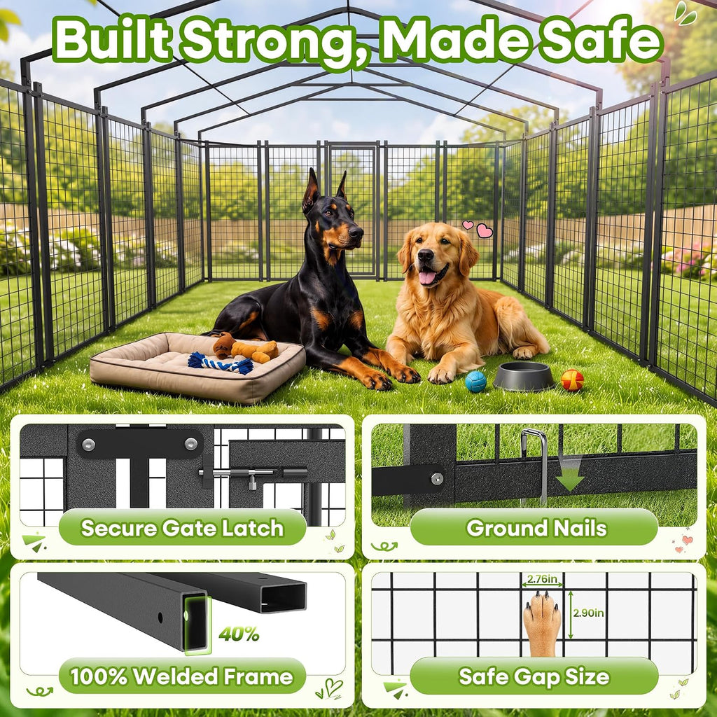 4x4 ft heavy duty outdoor dog kennel for, close-up detail