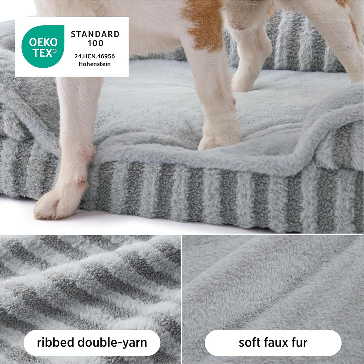 le sure cute cozy high back orthopedic dog, close-up detail