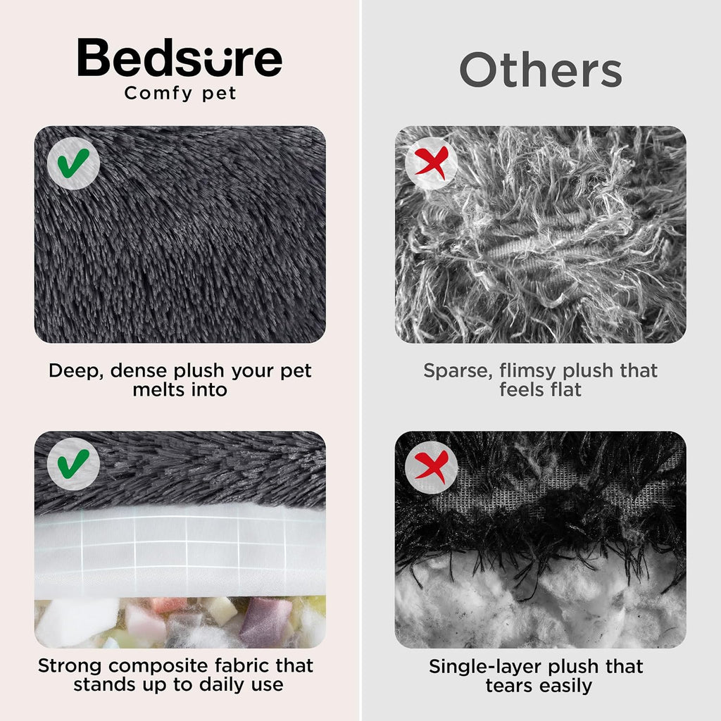 bedsure supportmax® calming dog beds large sized dog, side view