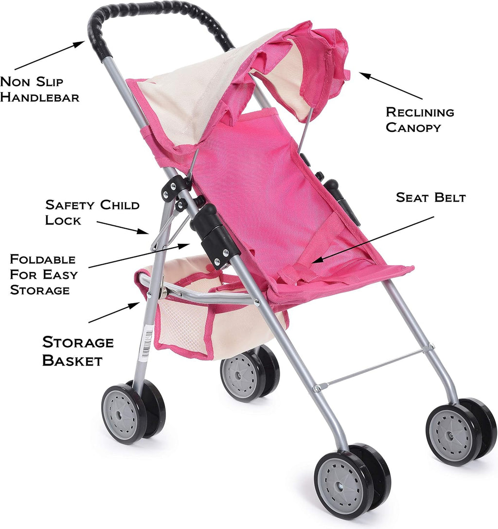 fash n kolor my first doll stroller with showing dimensions