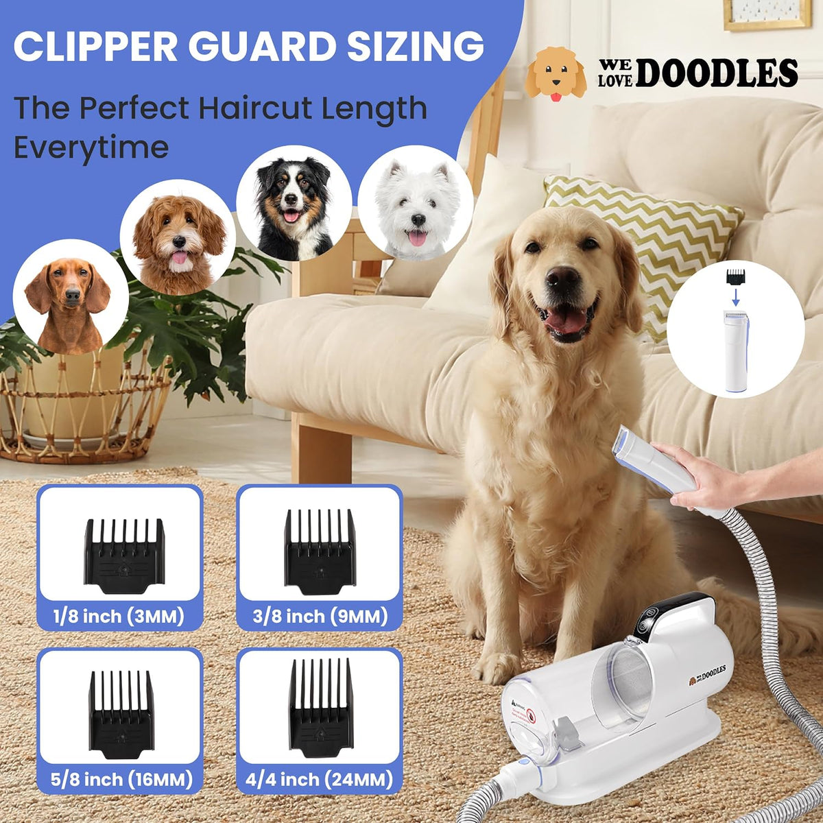 dog grooming vacuum, professional use & home pet, close-up detail