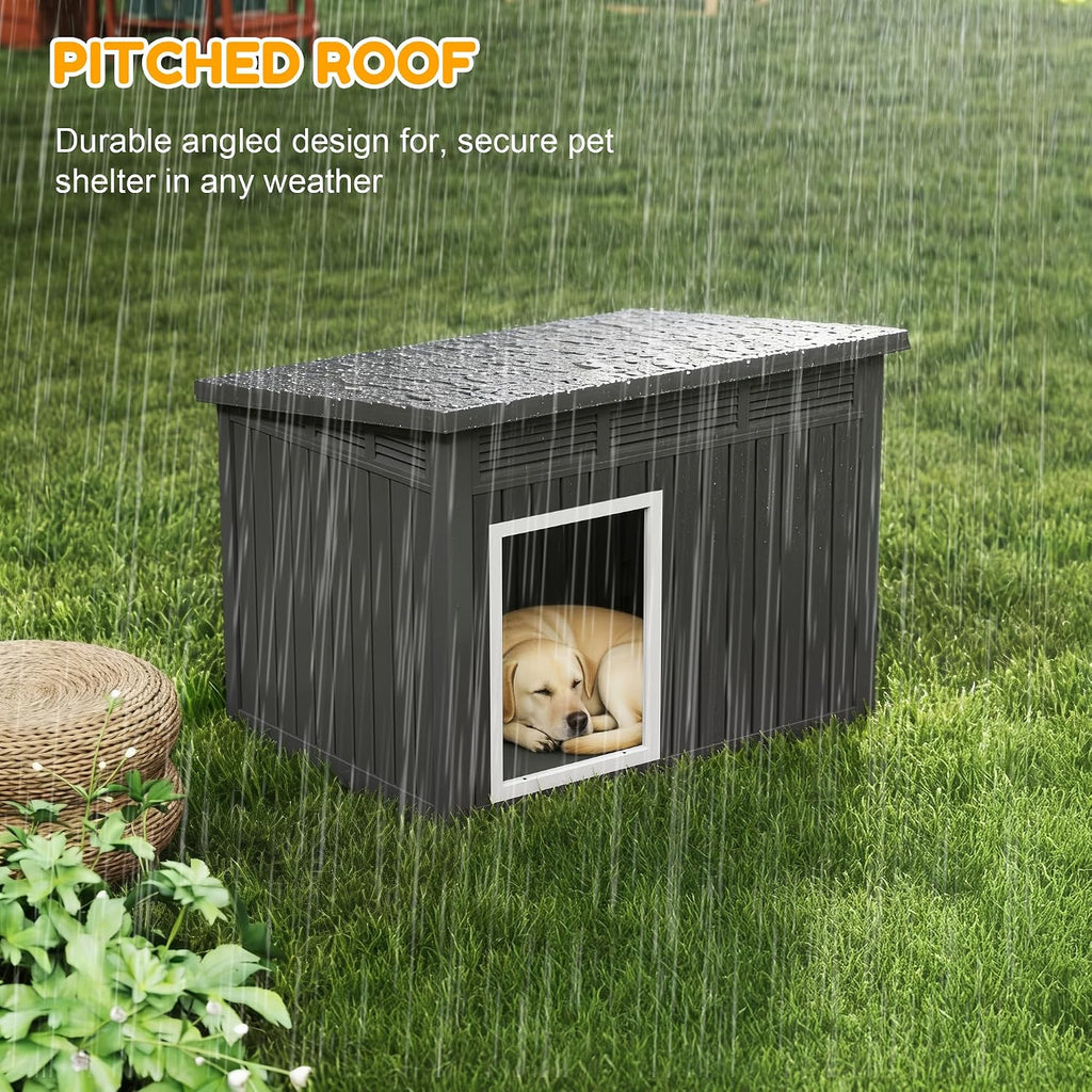 fancyango large dog house with weatherproof roof for, package contents