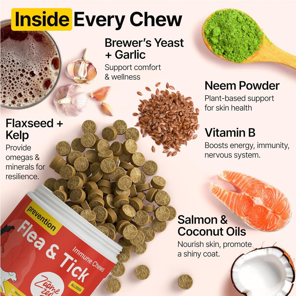 flea and tick prevention for dogs chewable –, close-up detail