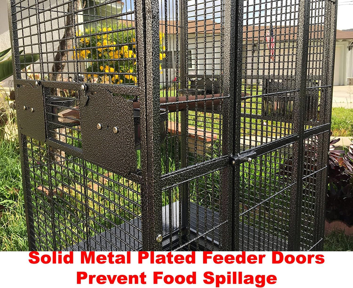 x-large elegance and durable wrought iron open play, side view