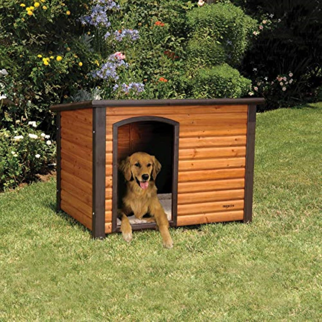 precision pet products extreme outback log cabin dog, close-up detail