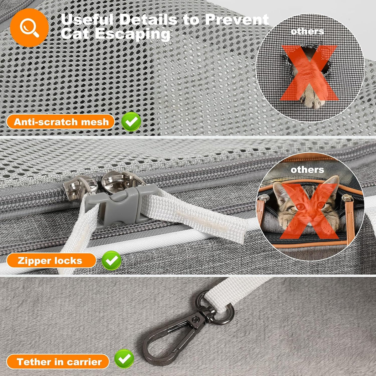 pidipiti 20x14x14 expandable large cat car travel carrier showing dimensions