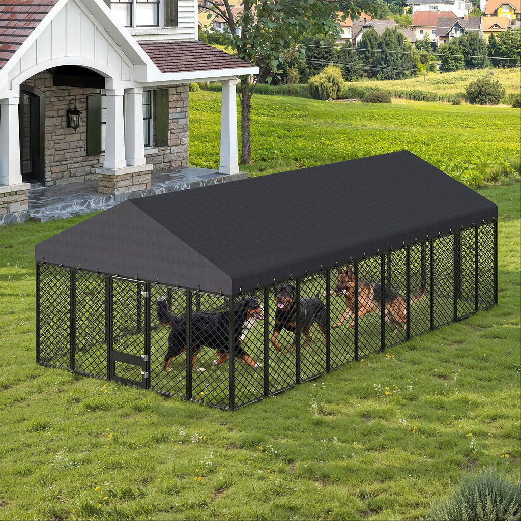 10x20 ft heavy duty dog kennel outdoor with, package contents