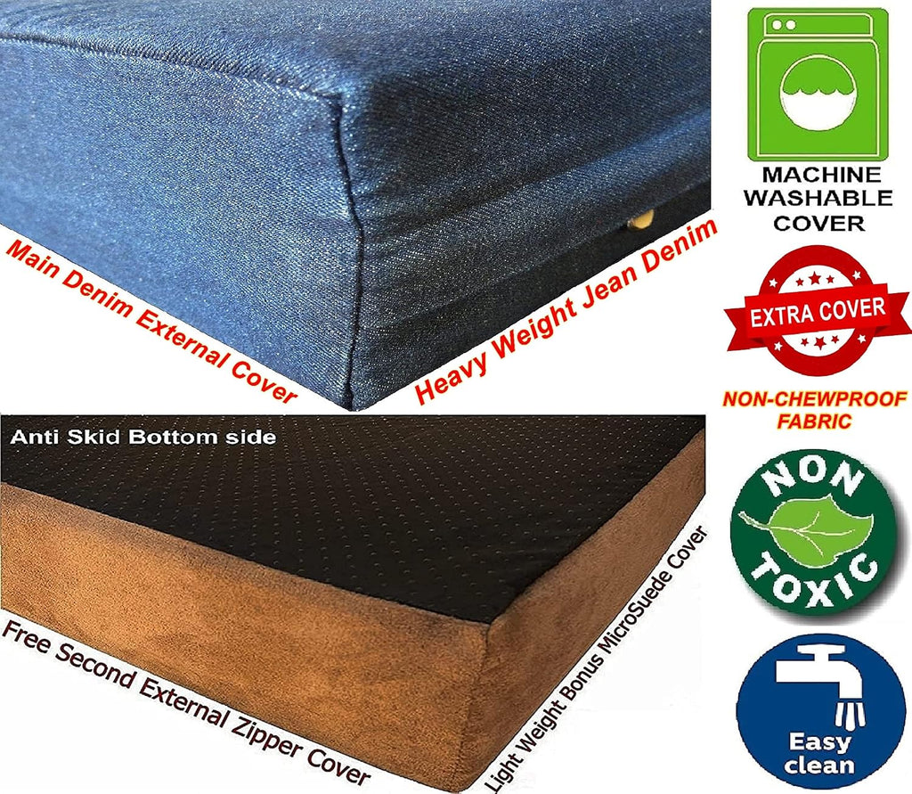 dogbed4less extra large orthopedic memory foam dog bed, close-up detail