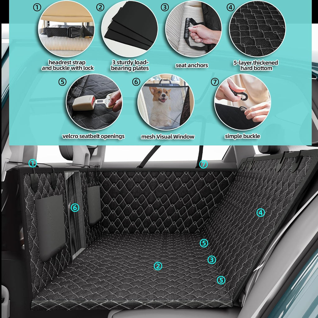 petalage dog truck seat cover for back seat showing dimensions