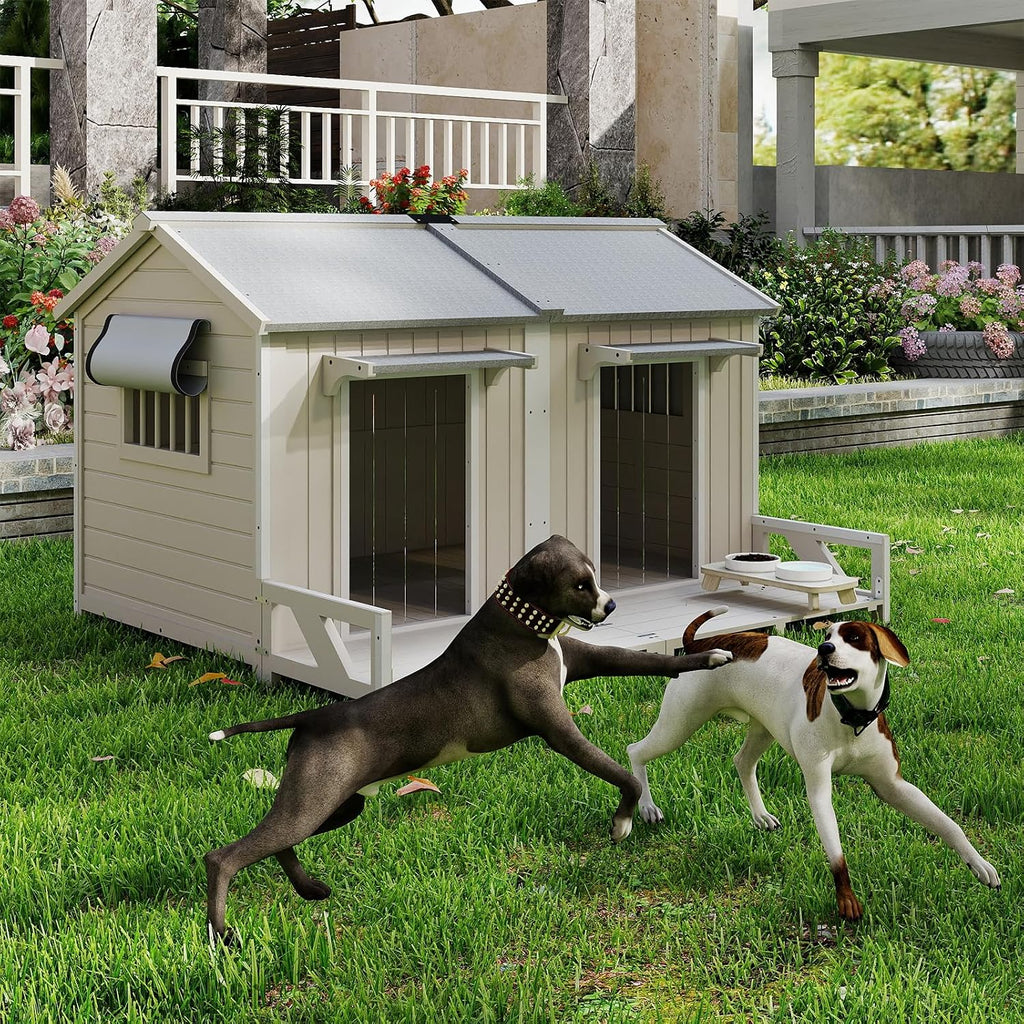 petscosset 59.4" l large dog house outdoor &, view 9