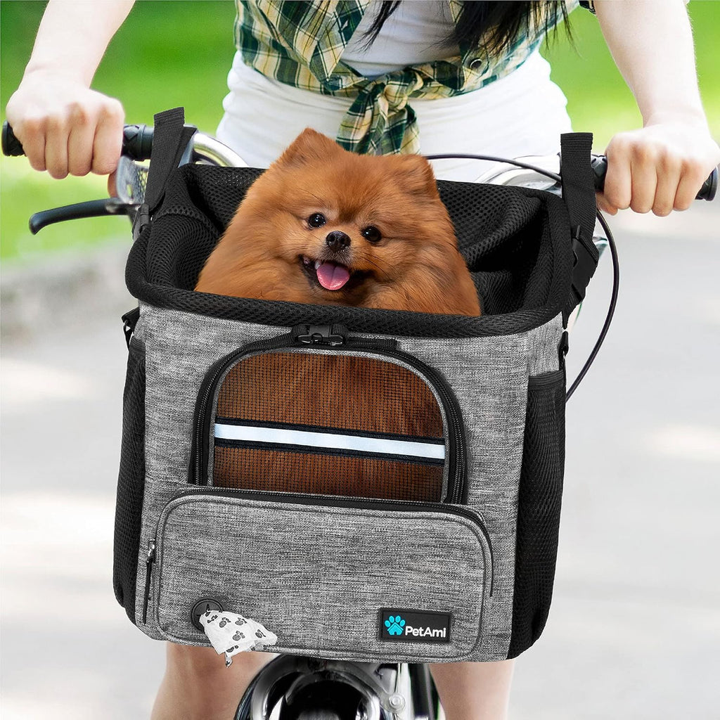 petami dog bike basket, soft-sided ventilated pet carrier, view 9