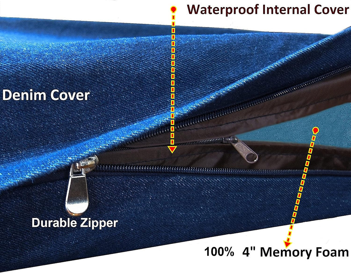 dogbed4less extra large orthopedic memory foam dog bed showing dimensions