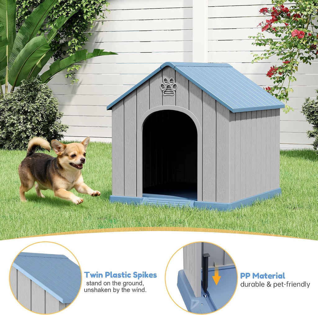 fancyango dog house outdoor indoor for small medium, close-up detail
