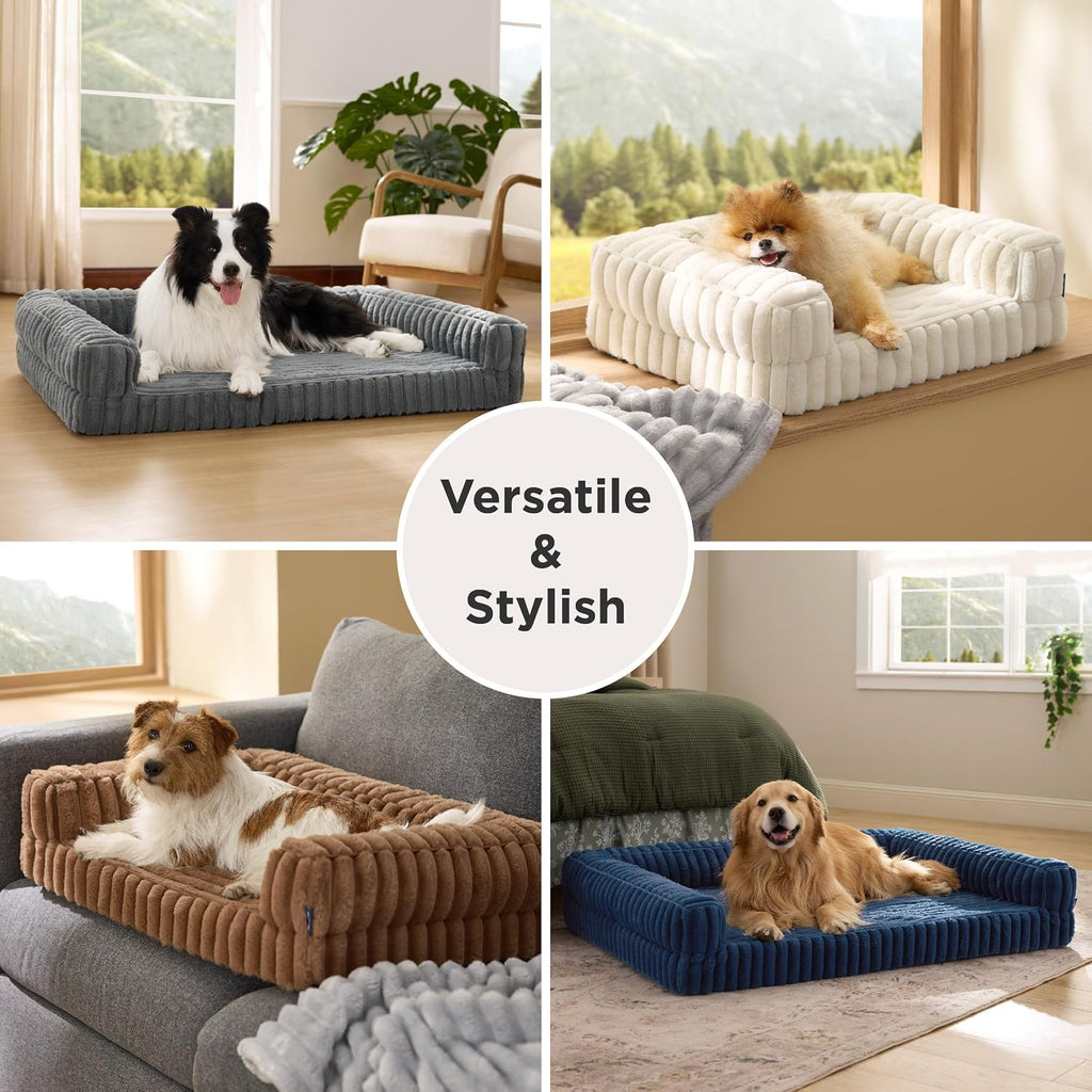 bedsure comfyfleece® memory foam orthopedic dog bed medium, view 9