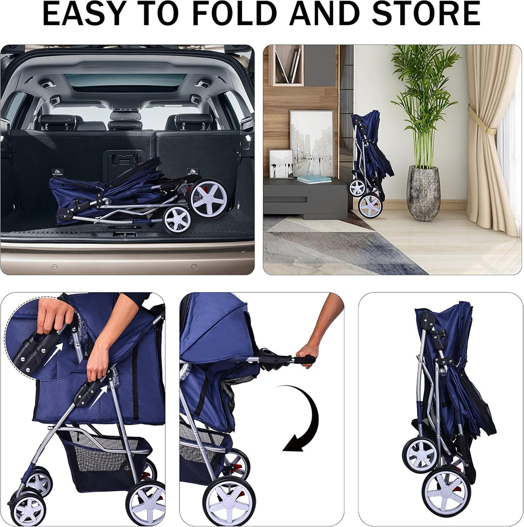 elevon pet stroller, 4 wheels multifunction dog cat, close-up detail