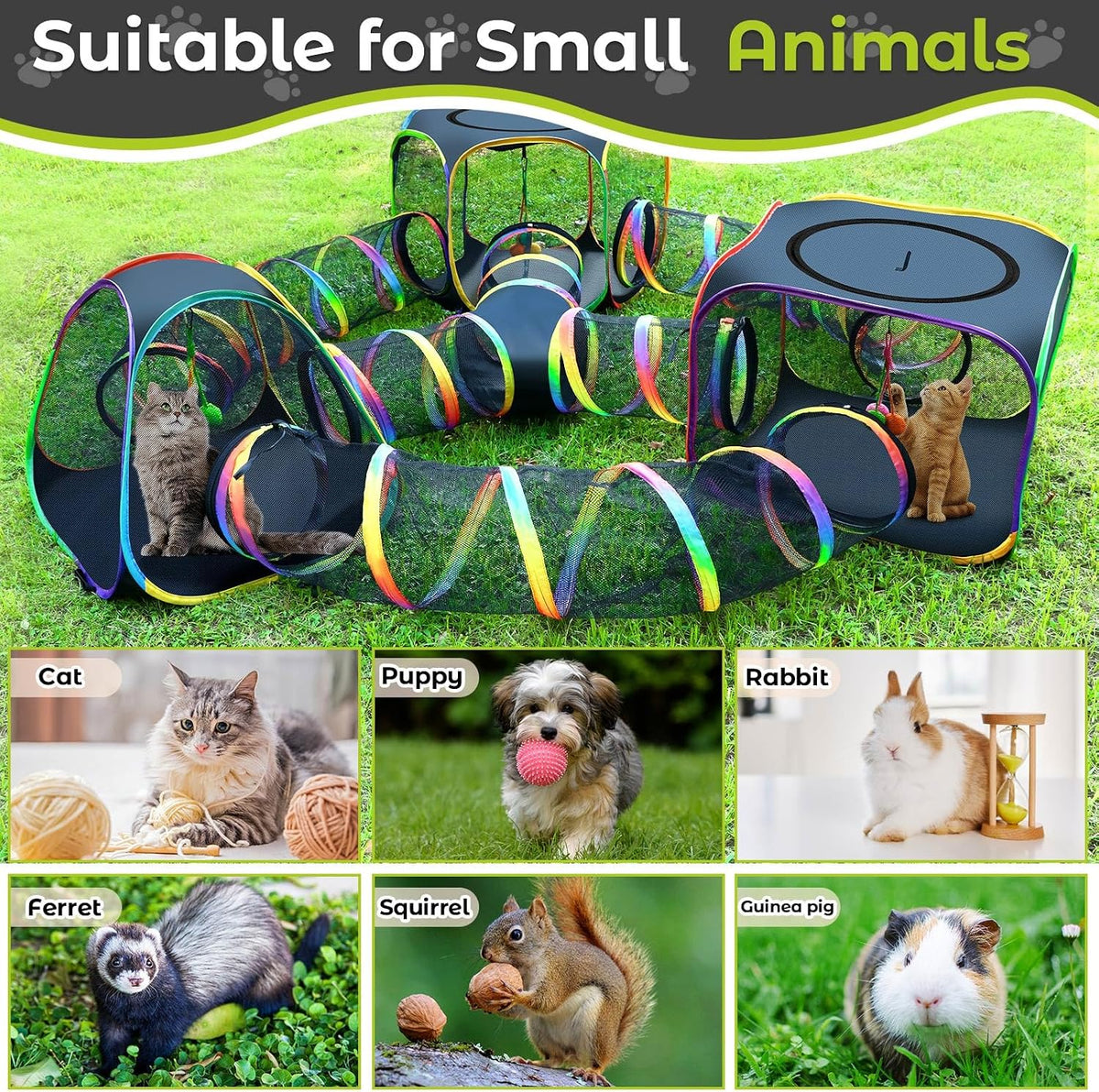 cypherx outdoor cat enclosure, portable cat tent with showing dimensions