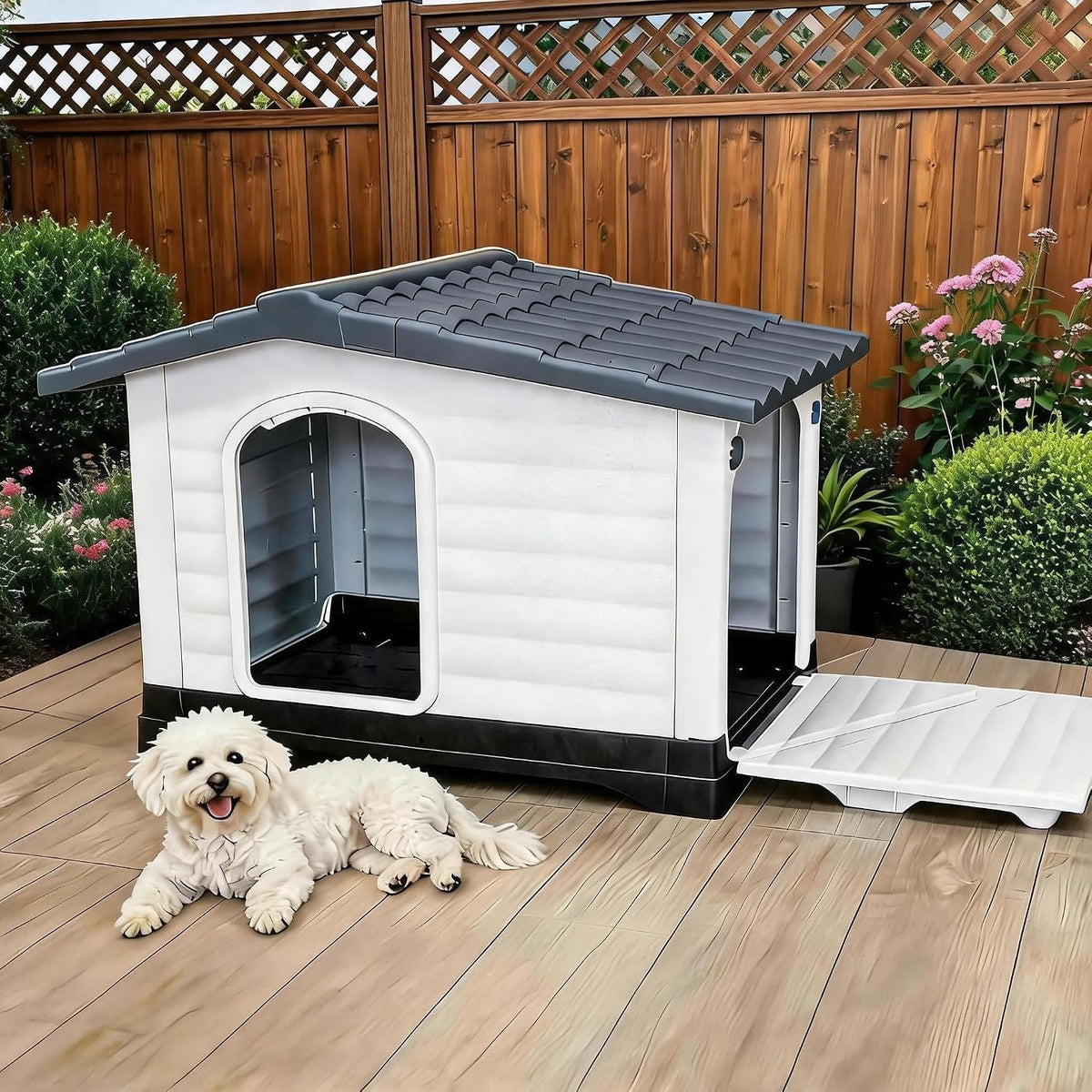 2-door small dog house for indoor and outdoor, main product view