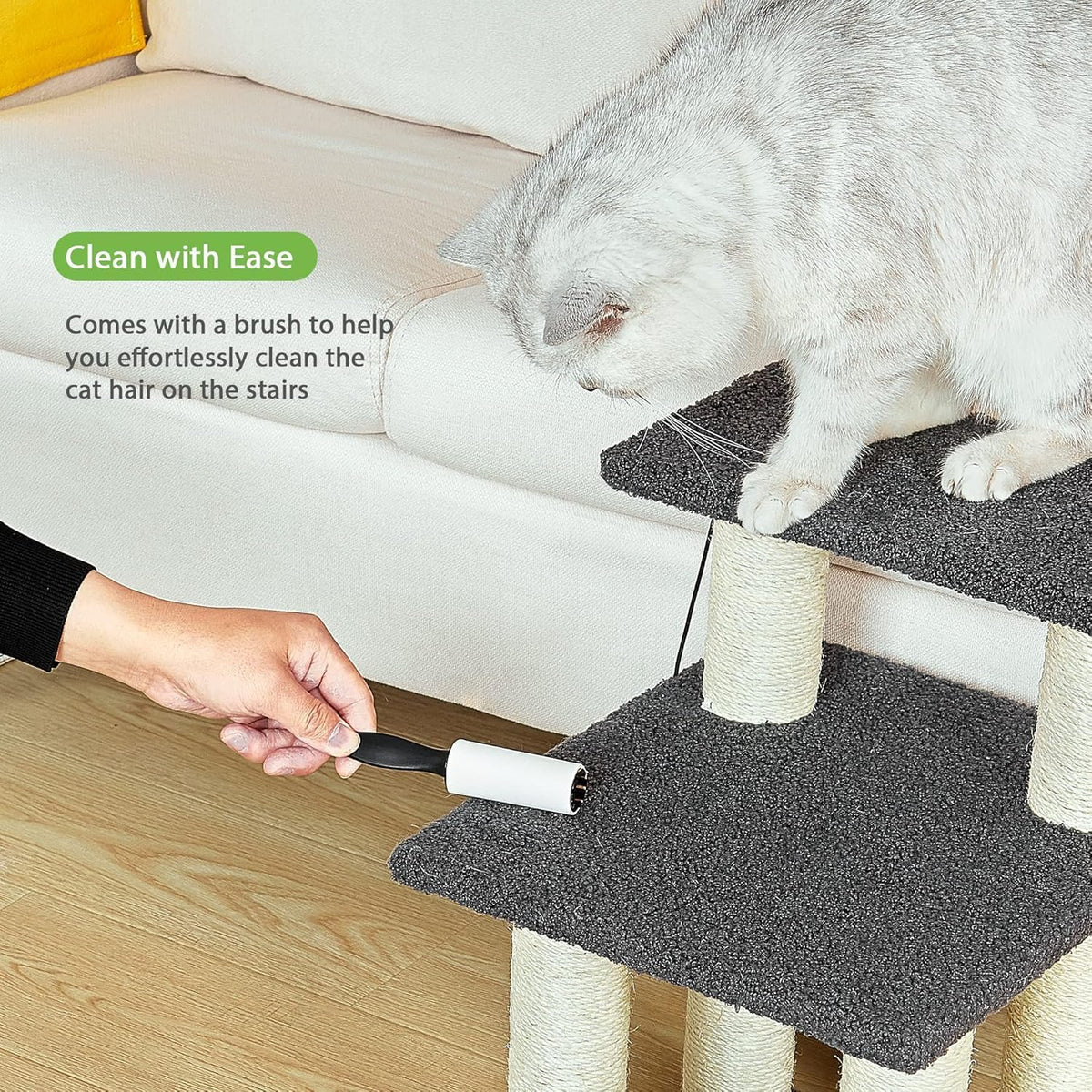 pawque dog stairs & cat scratching post pet on a desk or shelf