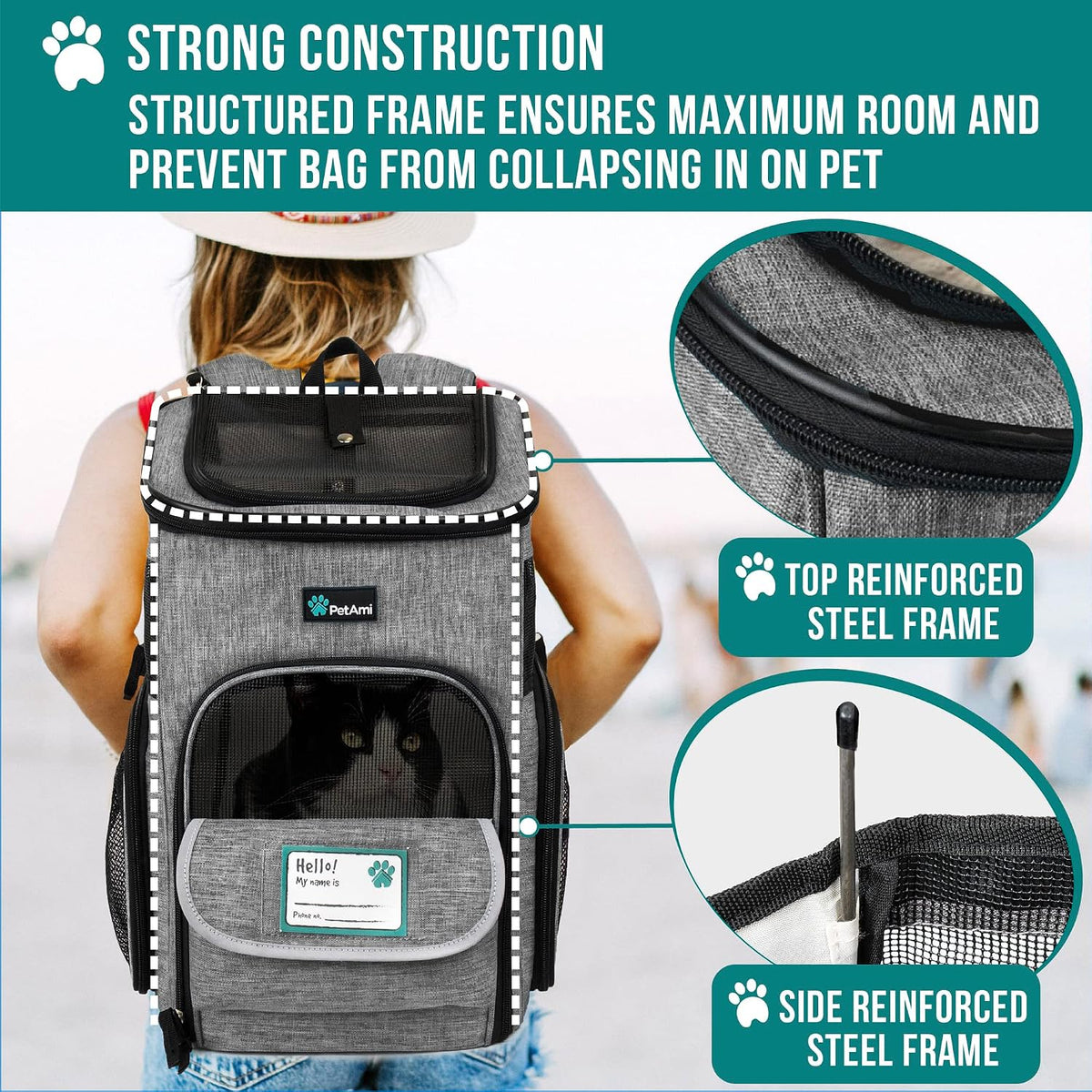 petami dog backpack carrier, airline approved 4-way entry, package contents