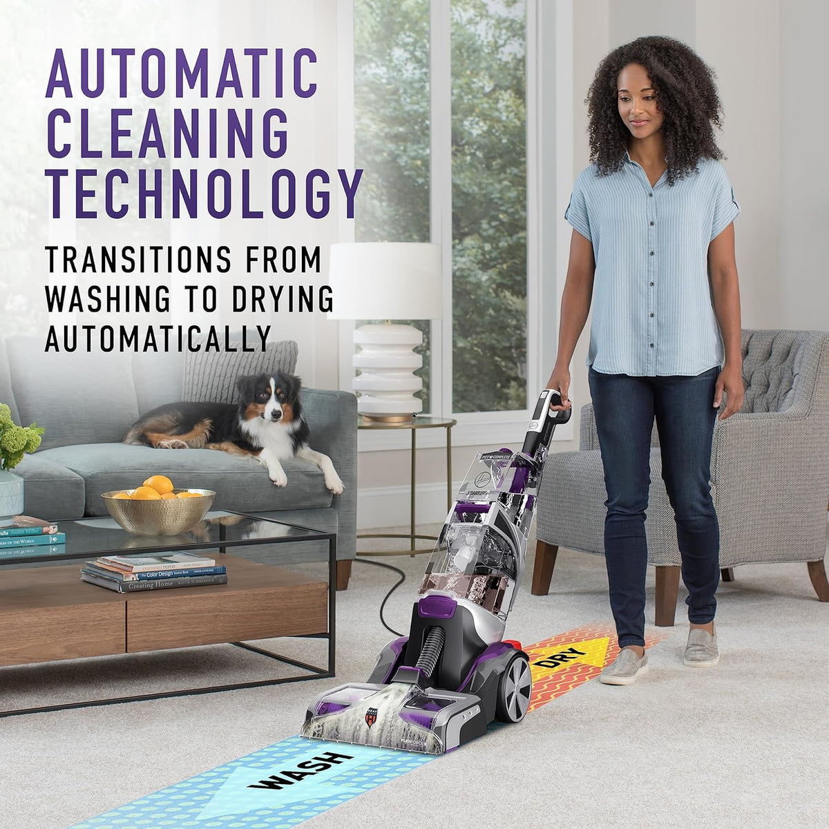 hoover smartwash automatic carpet cleaner spot chaser stain, close-up detail