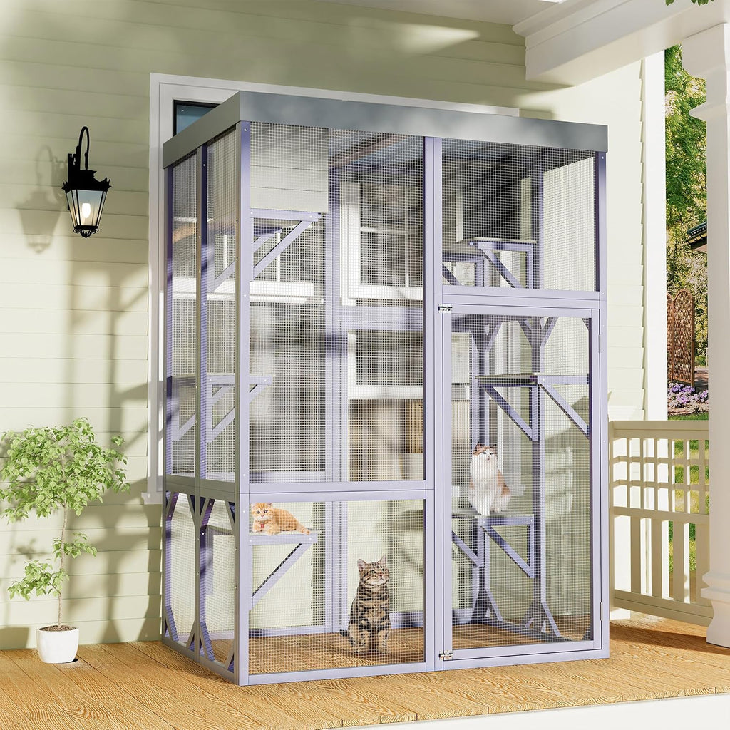 yopto outdoor cat house,70" catio outdoor cat enclosure, main product view