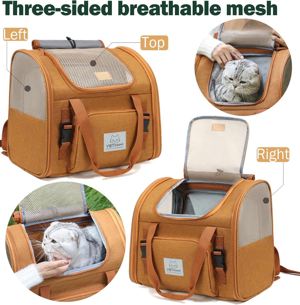 cat backpack expandable, cat carrier for travel &, side view