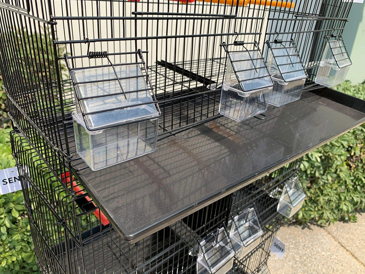 seny lot of 4 stackable breeding bird cage shown in use