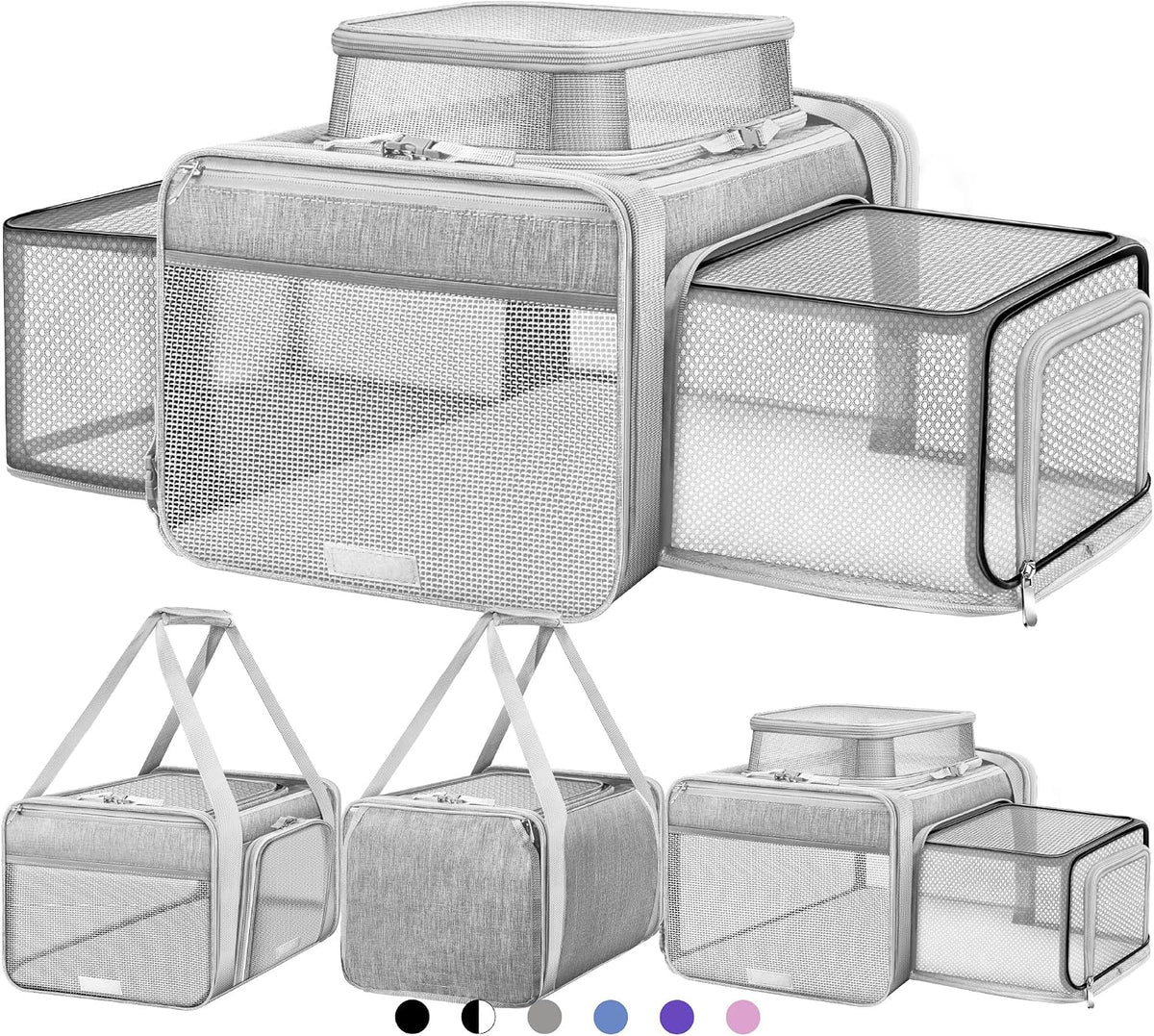 top and 2 sides expandable pet carrier 17x11x9.5, main product view