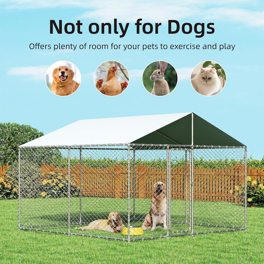 10'x10' outdoor dog kennel, heavy duty dog pens on a desk or shelf