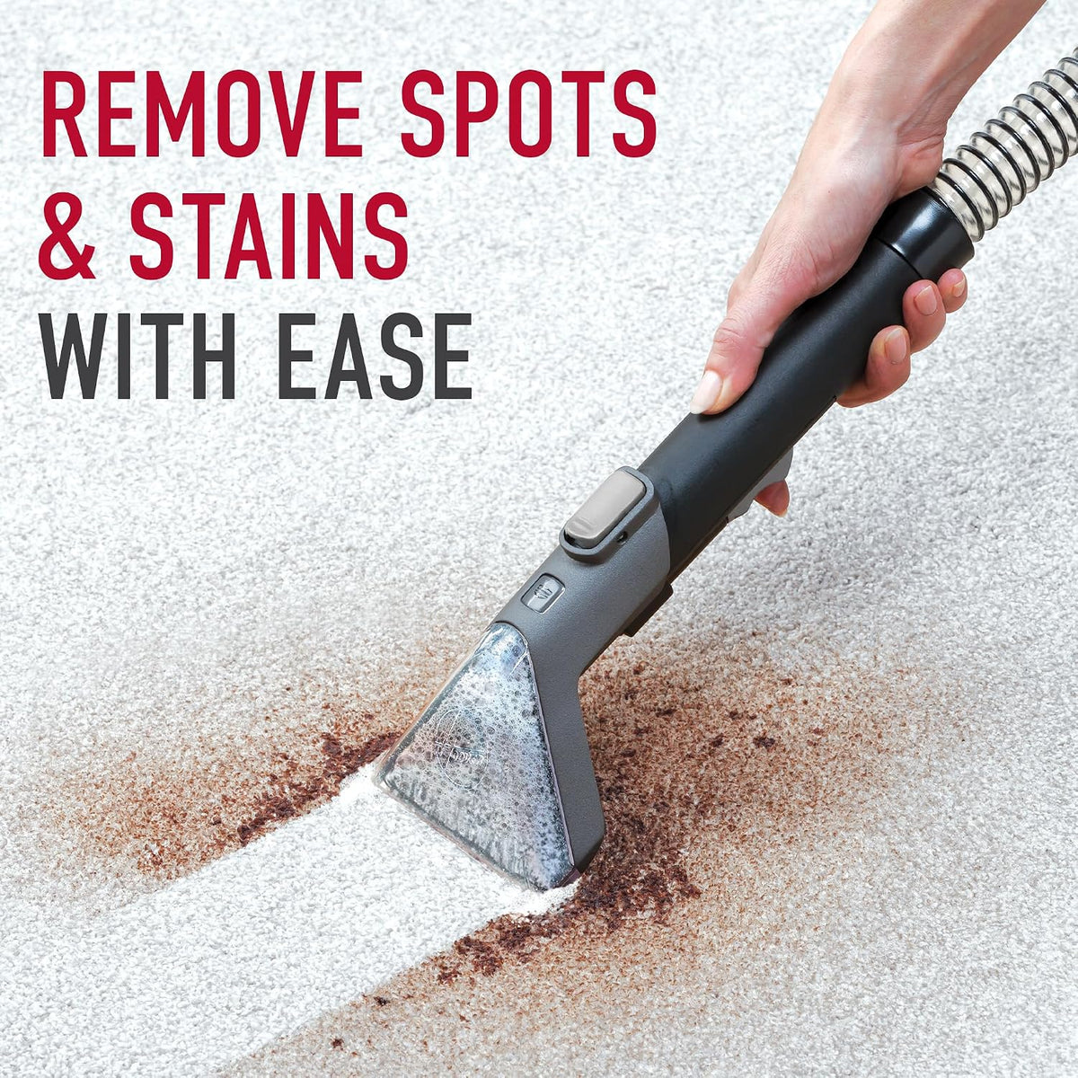 hoover spotless portable carpet + upholstery spot cleaner showing dimensions