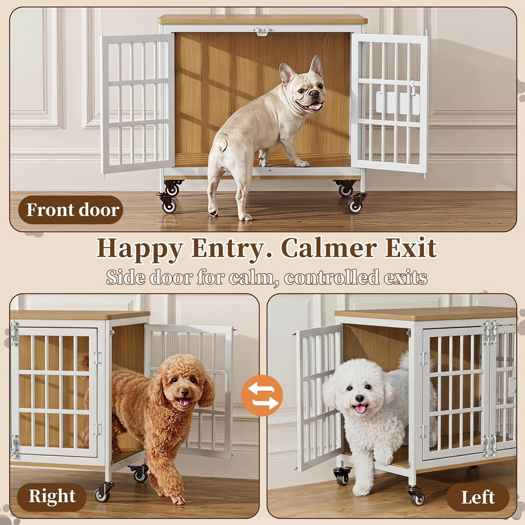 easycom 27in dog crate furniture with personalized name, package contents