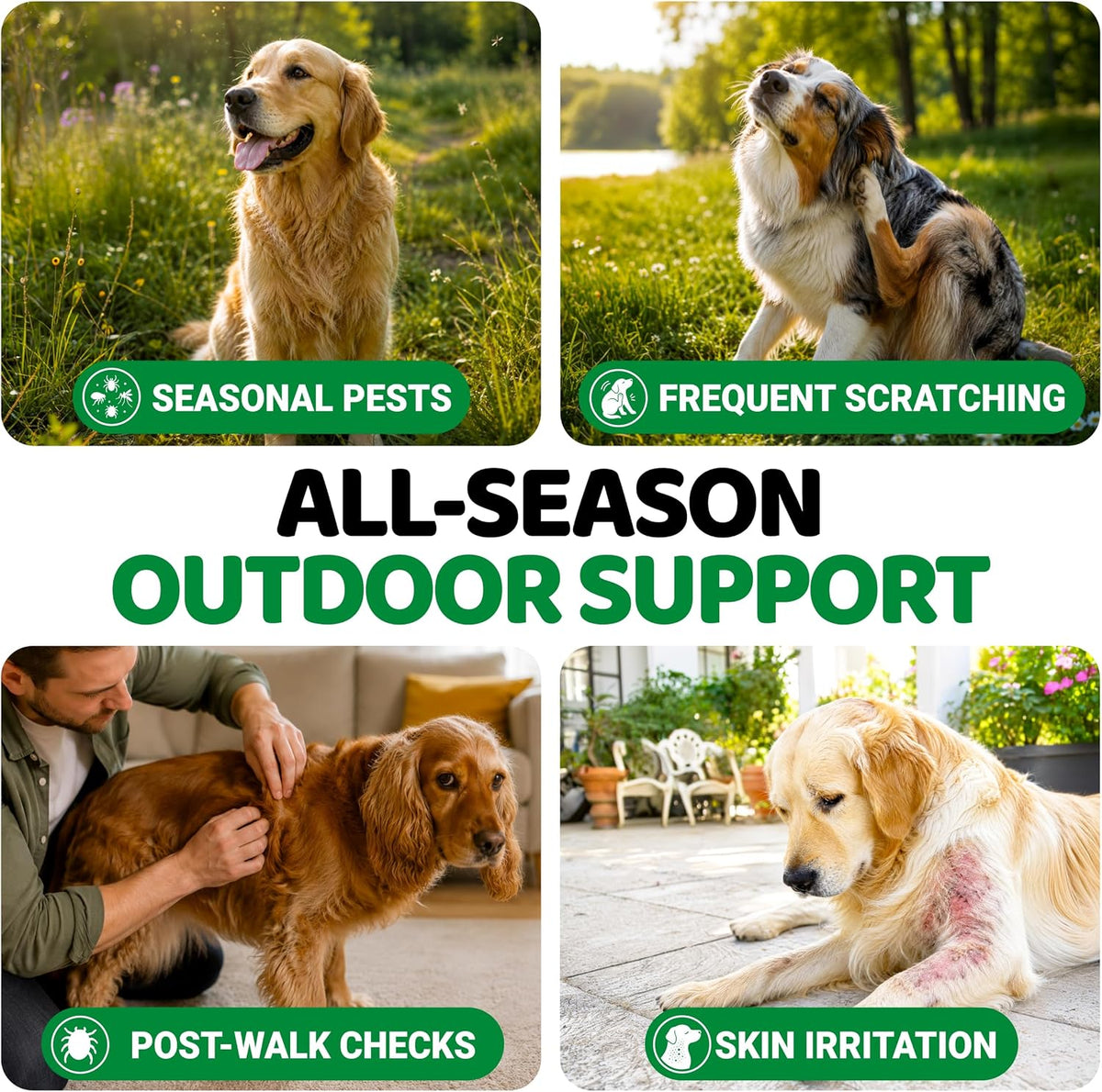 (2 pack) flea and tick prevention for dogs, close-up detail