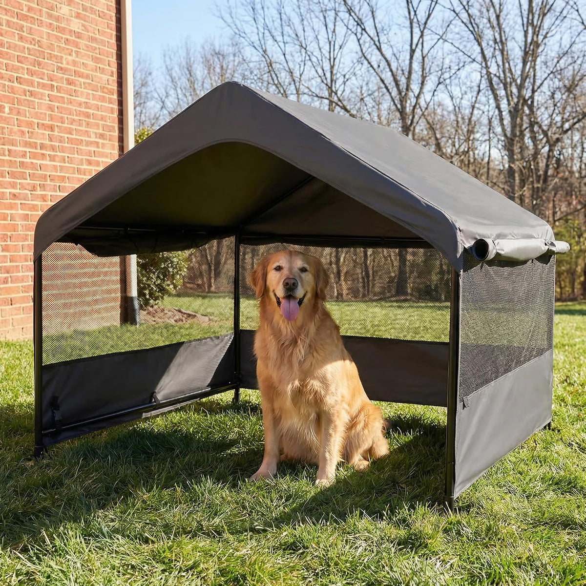 outdoor dog tent, 4'x4'x3' dog house shade shelter, main product view