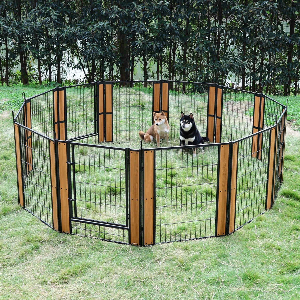 furniture style dog playpen 32" h, 6 panels, side view