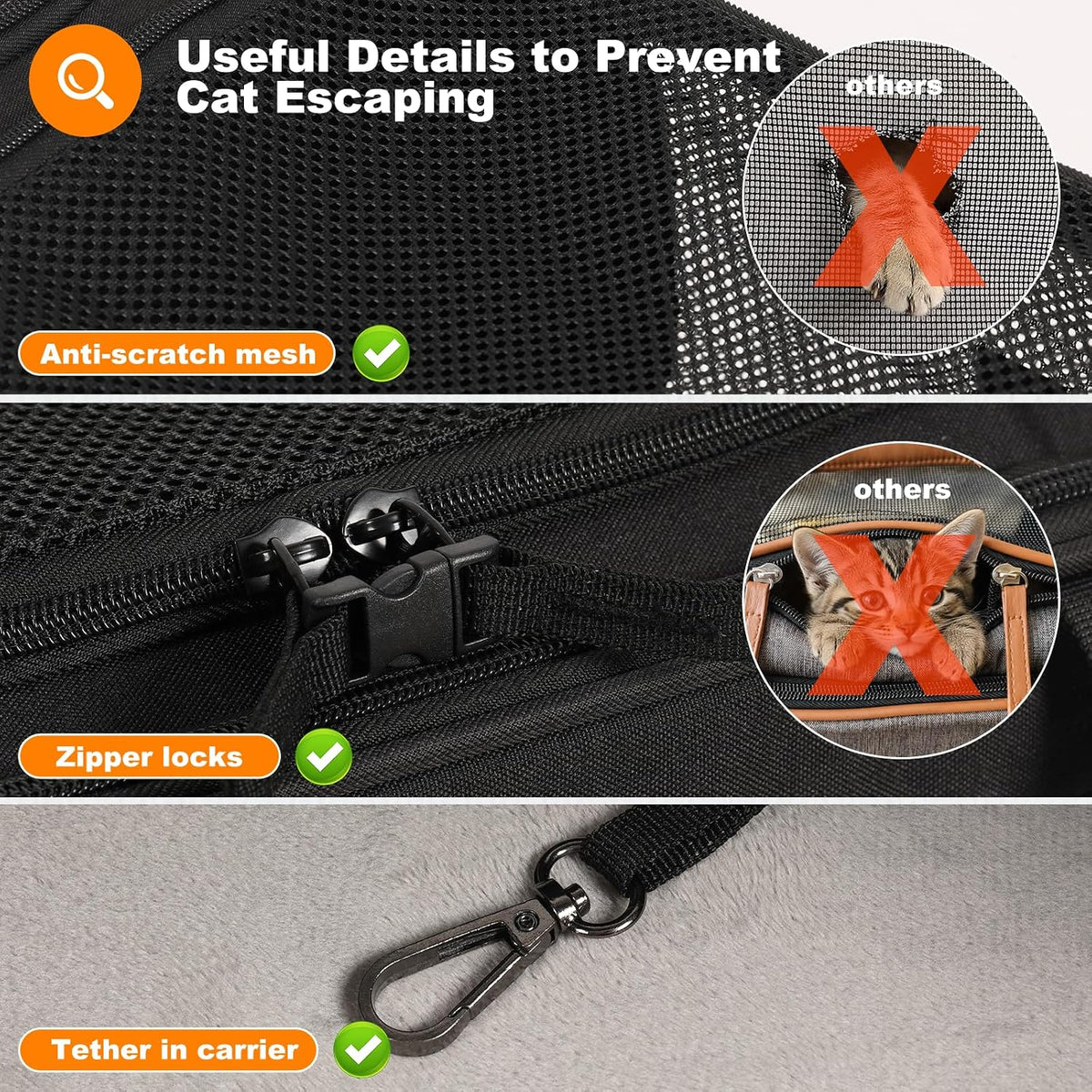 pidipiti 20x14x14 expandable car cat carrier, with portable showing dimensions