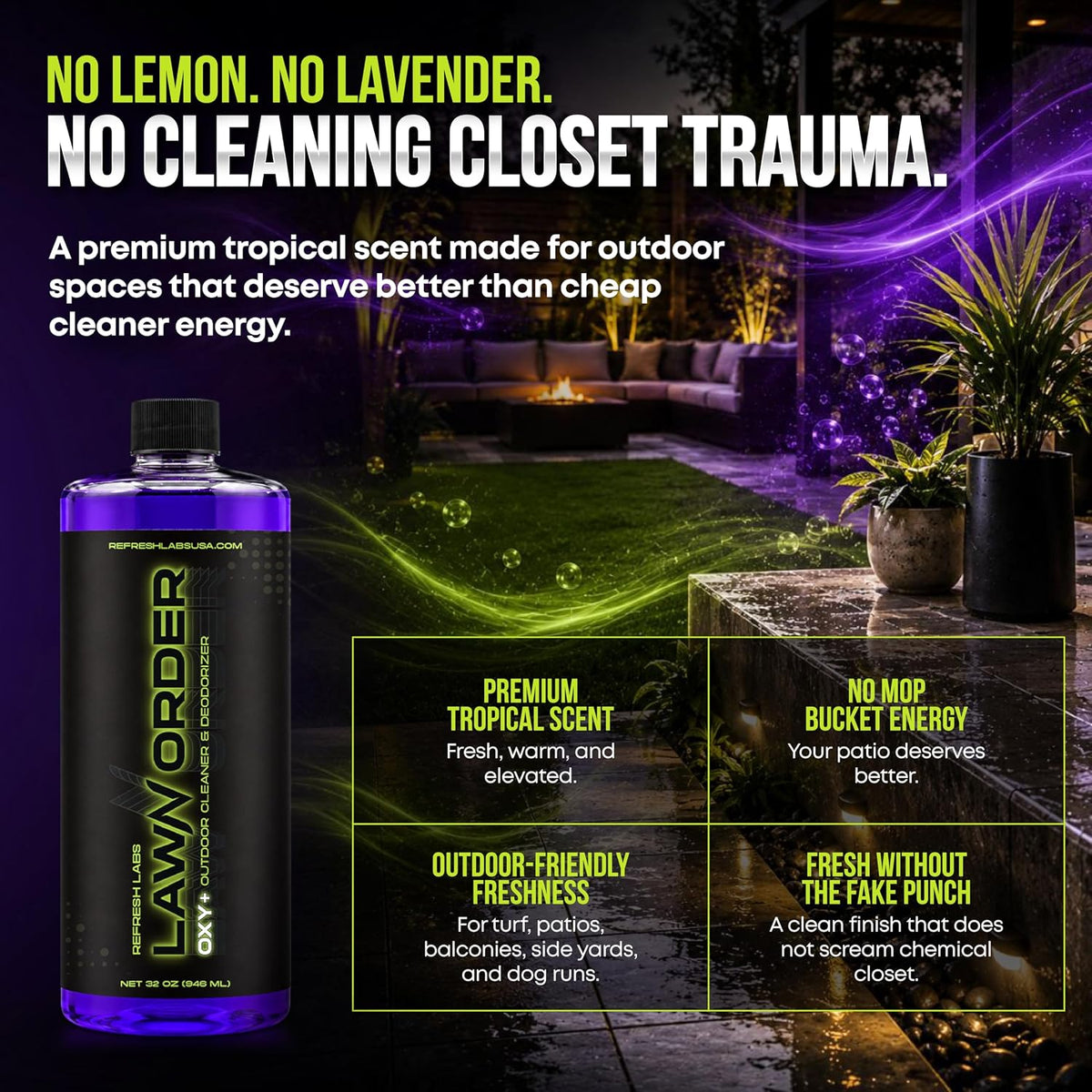 lawn order hydrogen peroxide outdoor turf cleaner & showing dimensions