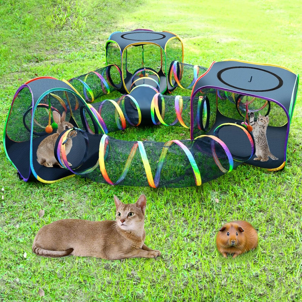 cypherx outdoor cat enclosure, portable cat tent with on a desk or shelf