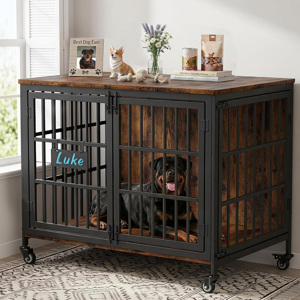 easycom 41in heavy duty dog crate with personalized, main product view