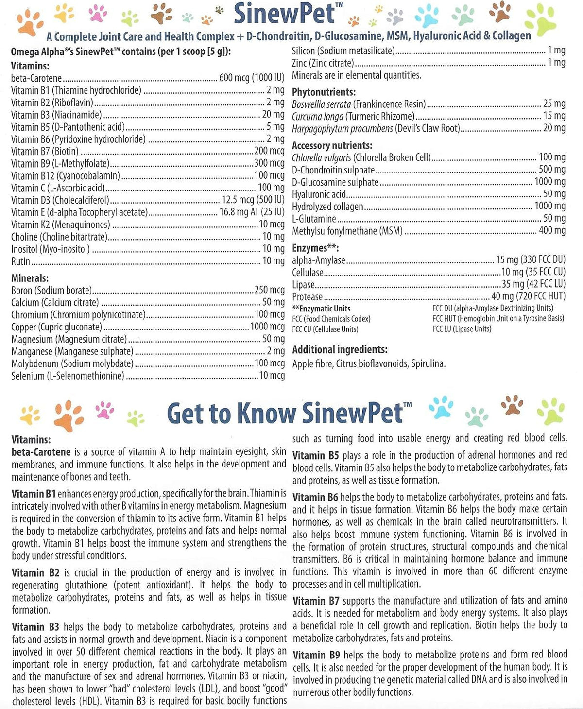 omega alpha pets - performance & mobility-a complete showing dimensions