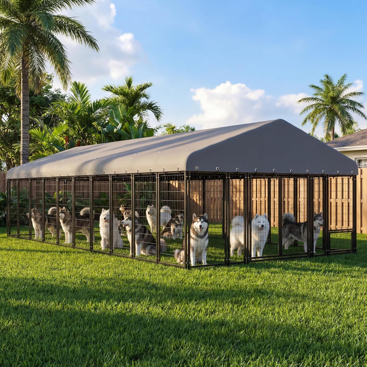 10x20ft large dog kennel outside heavy duty dog, main product view