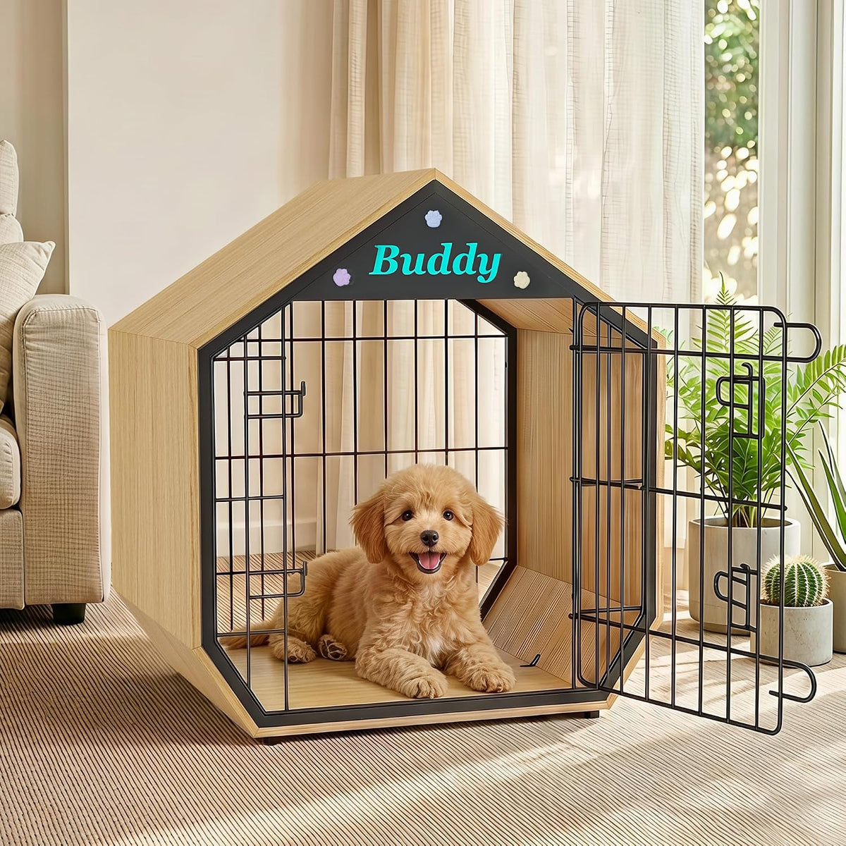 easycom 25.5" dog crate furniture, modern decorative kennels, main product view