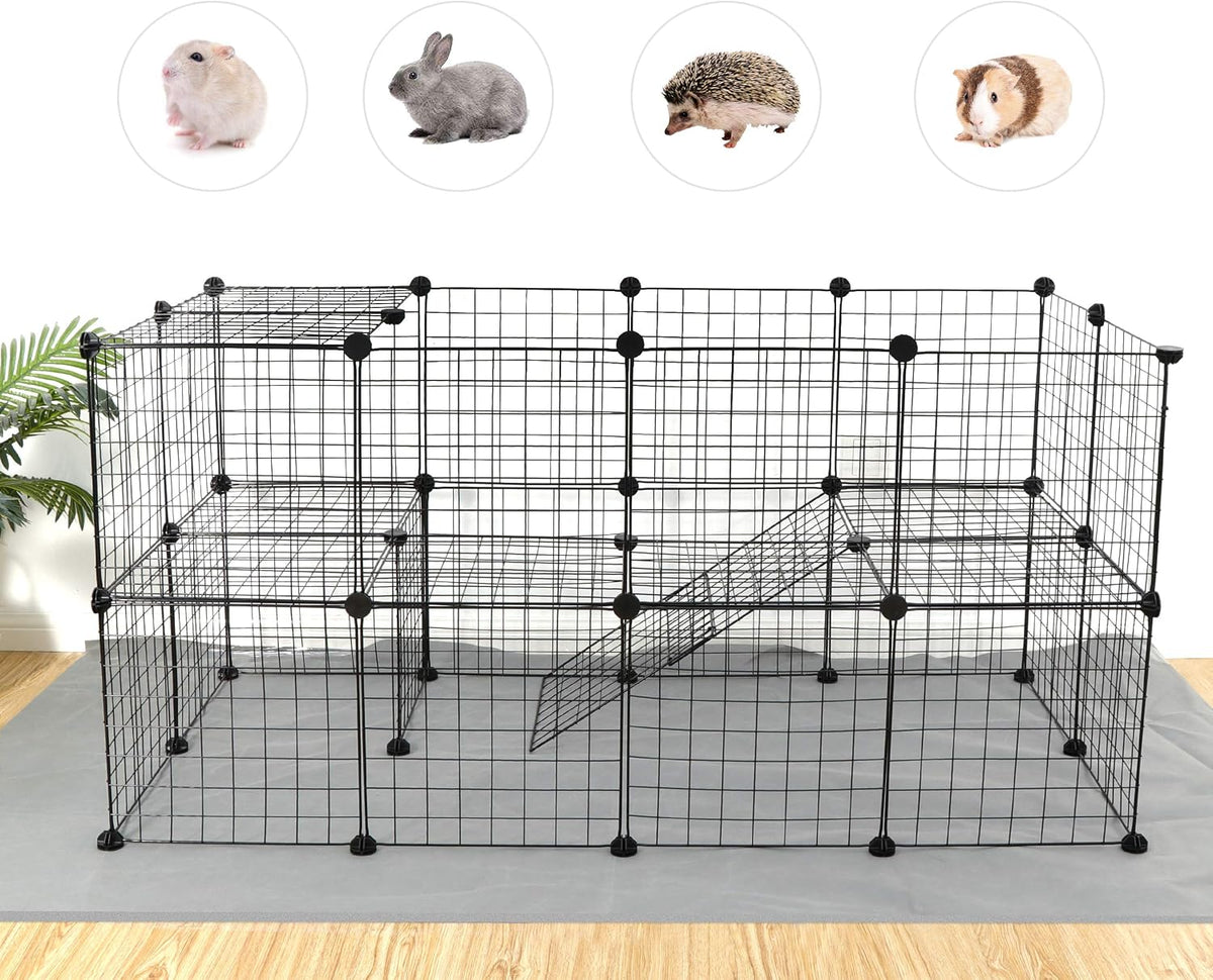 pet playpen, 36 panels indoor small animal cage shown in use