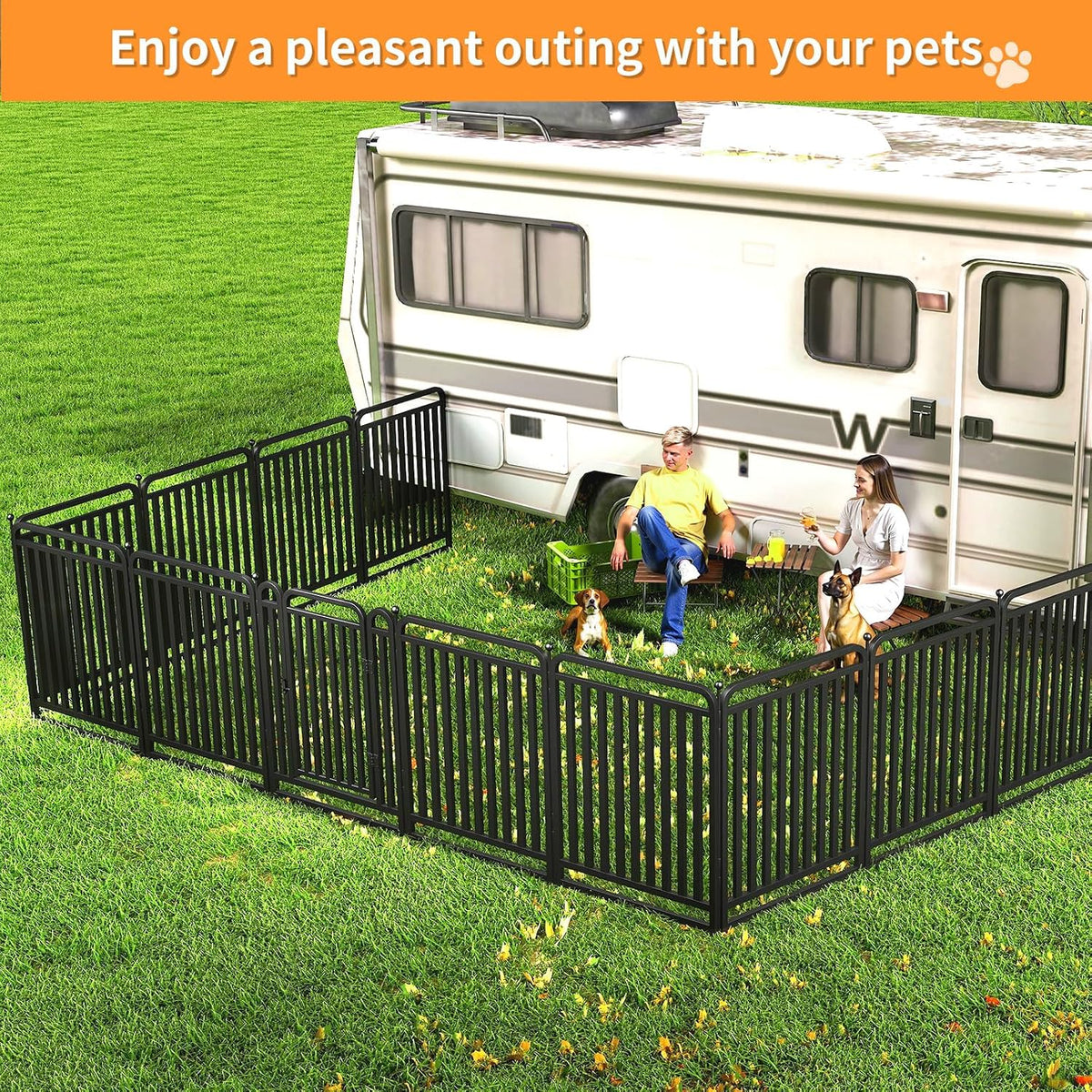 puppy playpen dog playpens fence outdoor thickened metal showing dimensions