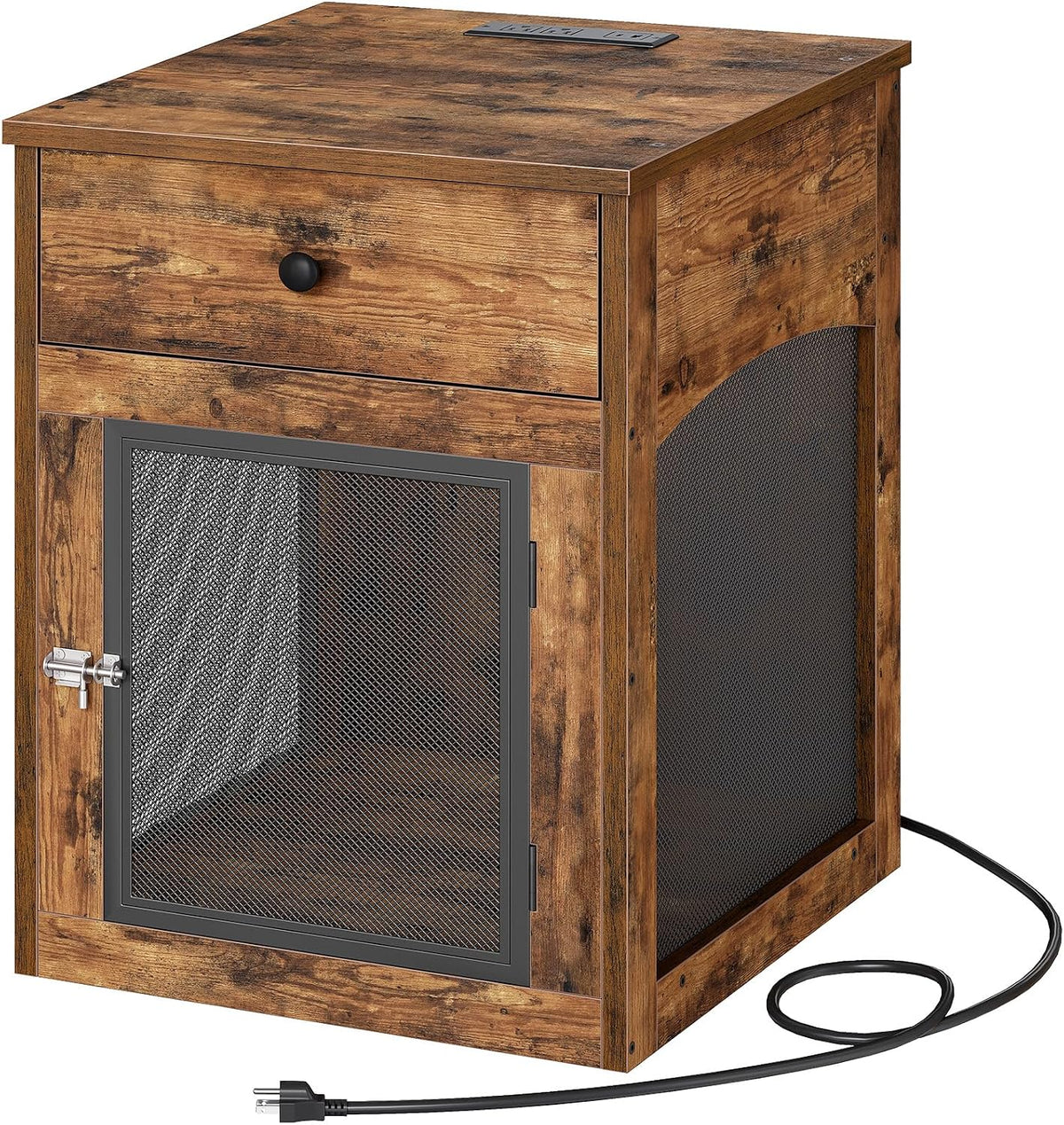 hoobro dog crate furniture, dog kennel with drawer, view 9