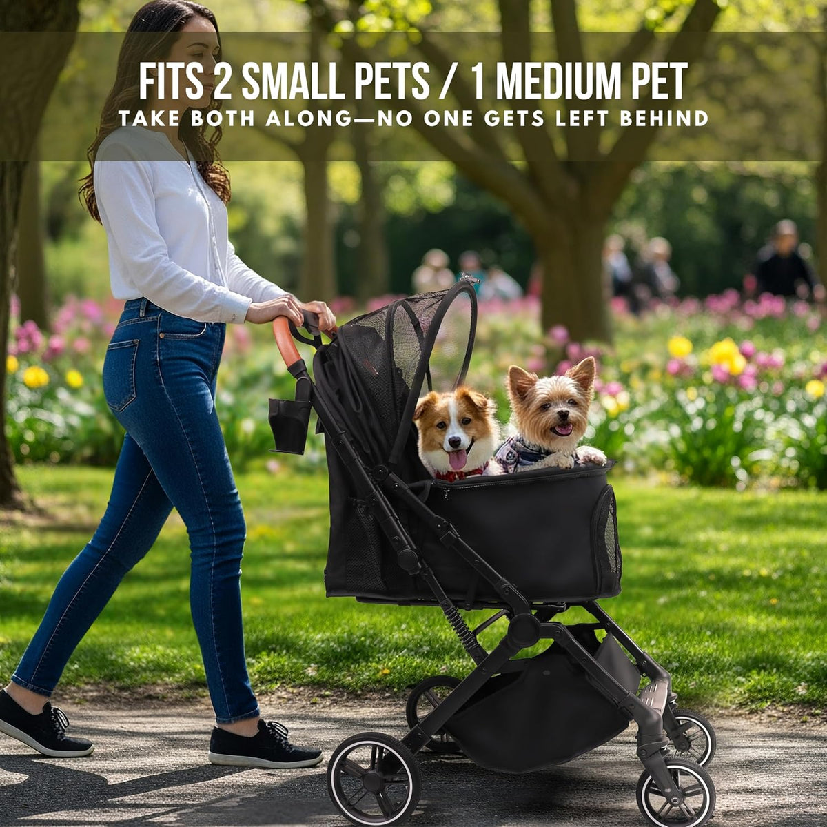 bicystar foldable dog stroller for small medium dogs, package contents