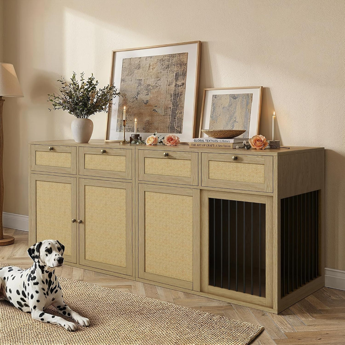 purecozy 2-piece dog crate furniture, right, 80 inch, main product view